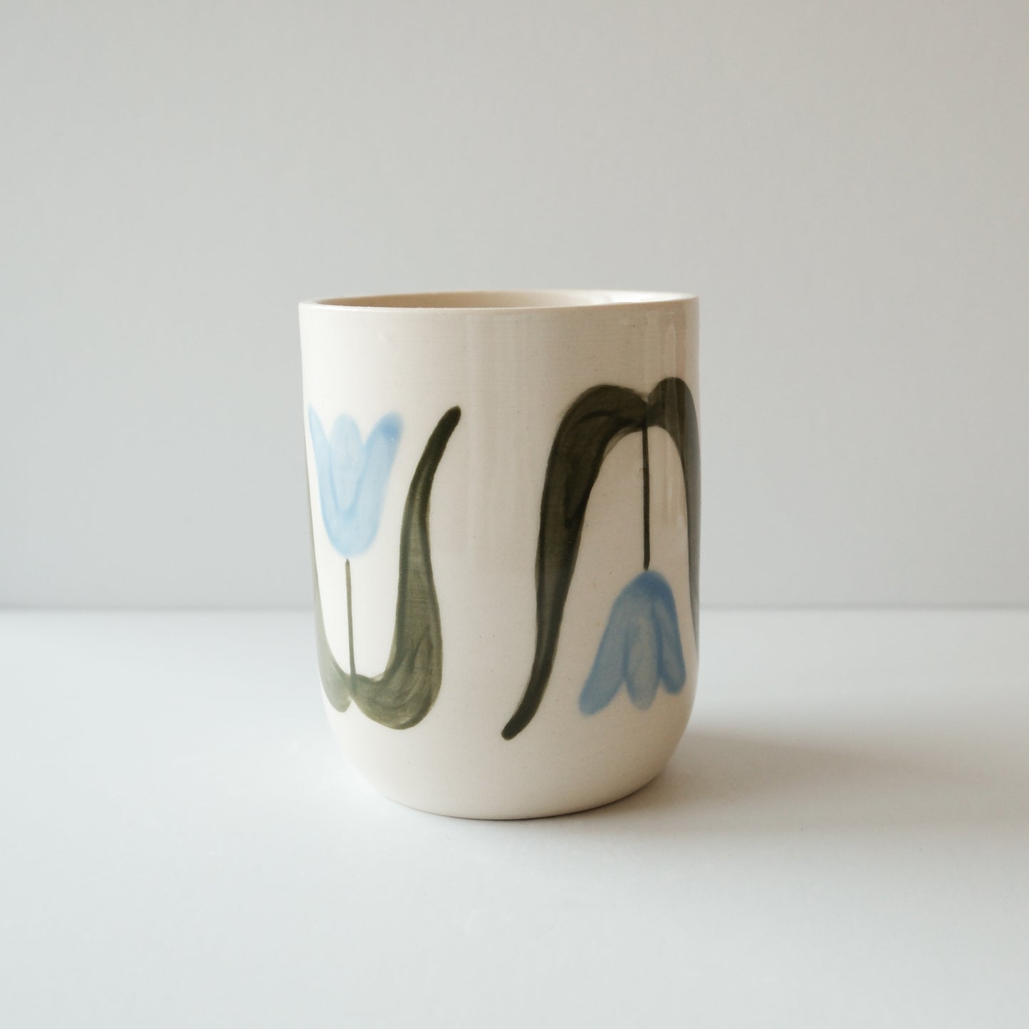 Blue Tulip Lidded Cup