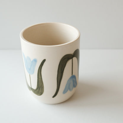 Blue Tulip Lidded Cup
