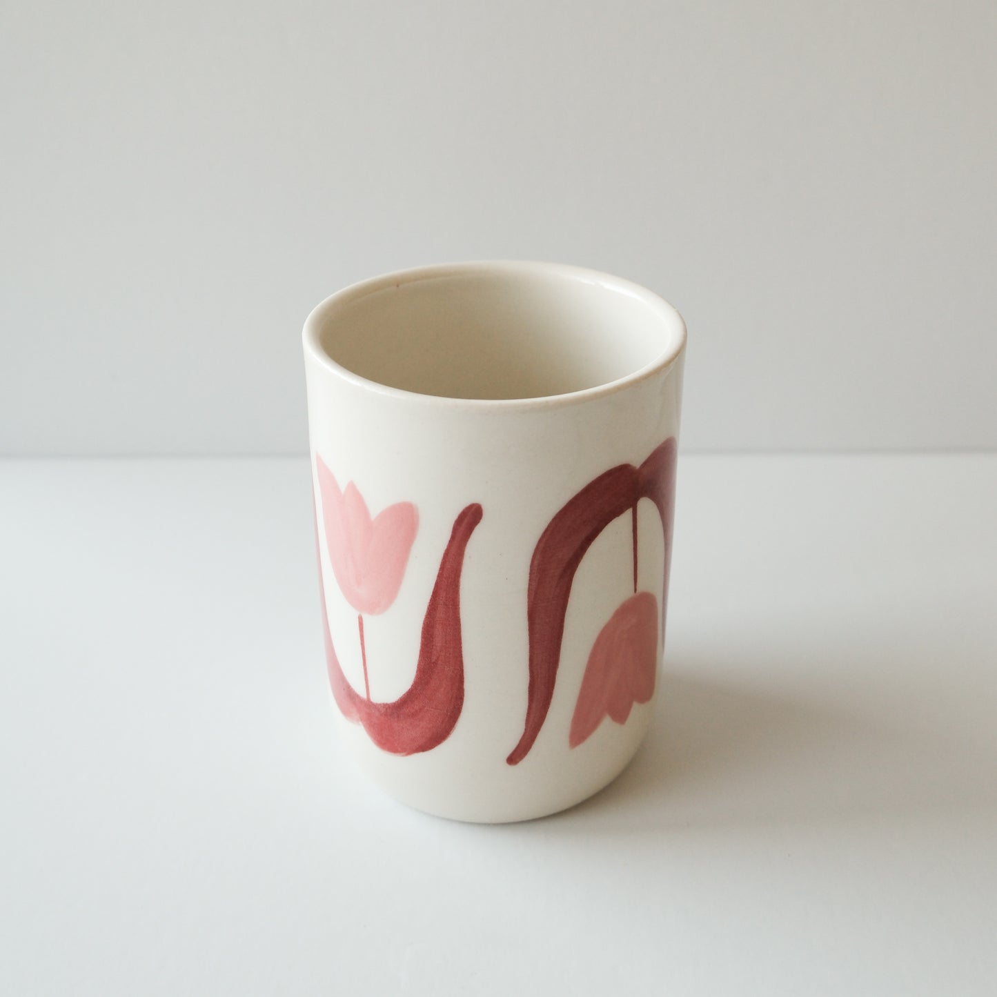 Pink Tulip Lidded Cup