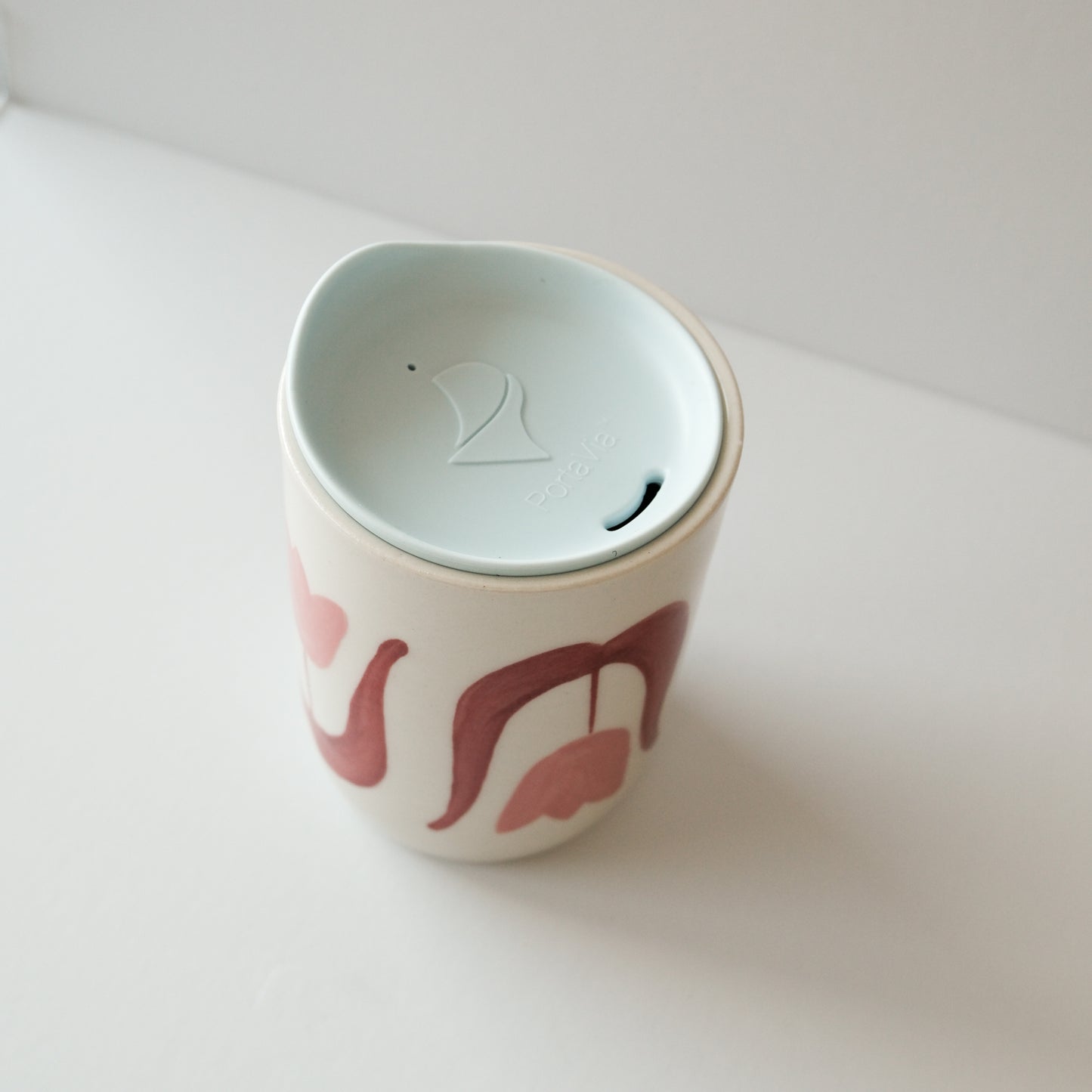 Pink Tulip Lidded Cup