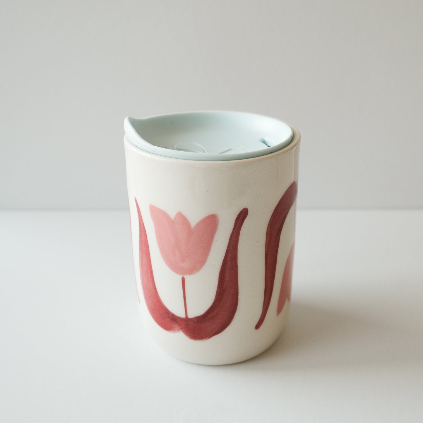 Pink Tulip Lidded Cup