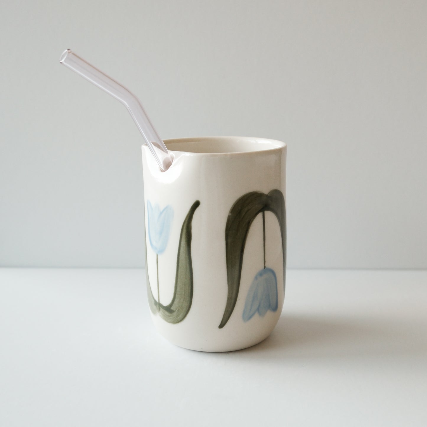 Blue Tulip Straw Tumbler