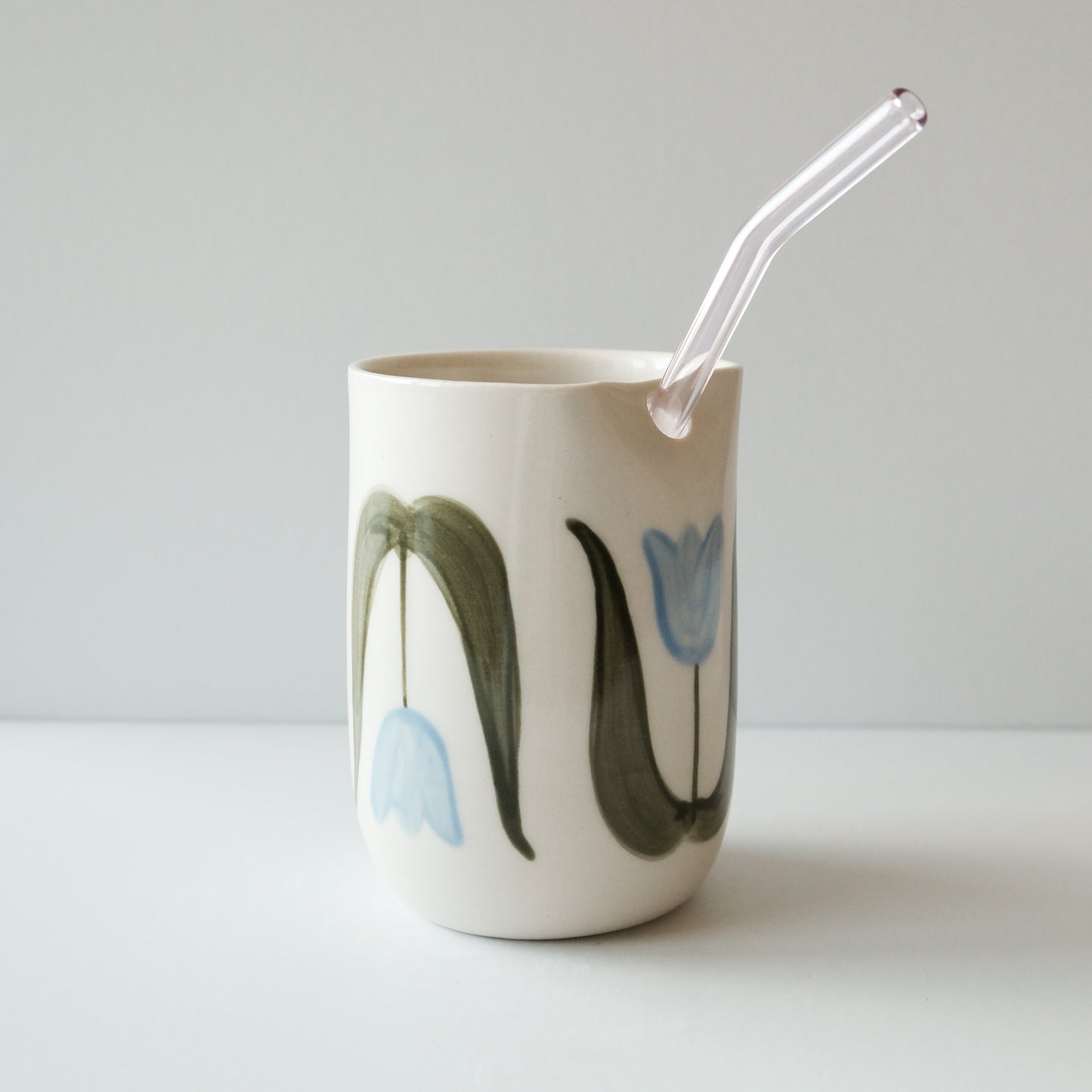 Blue Tulip Straw Tumbler