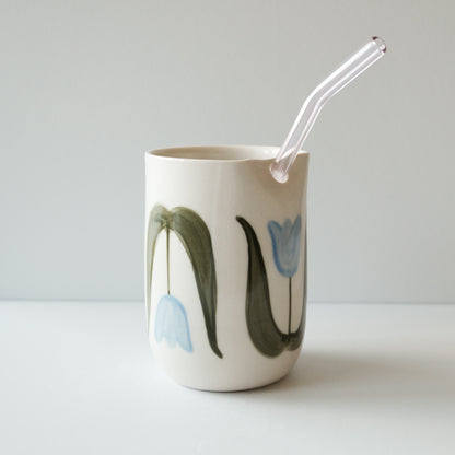 Blue Tulip Straw Tumbler