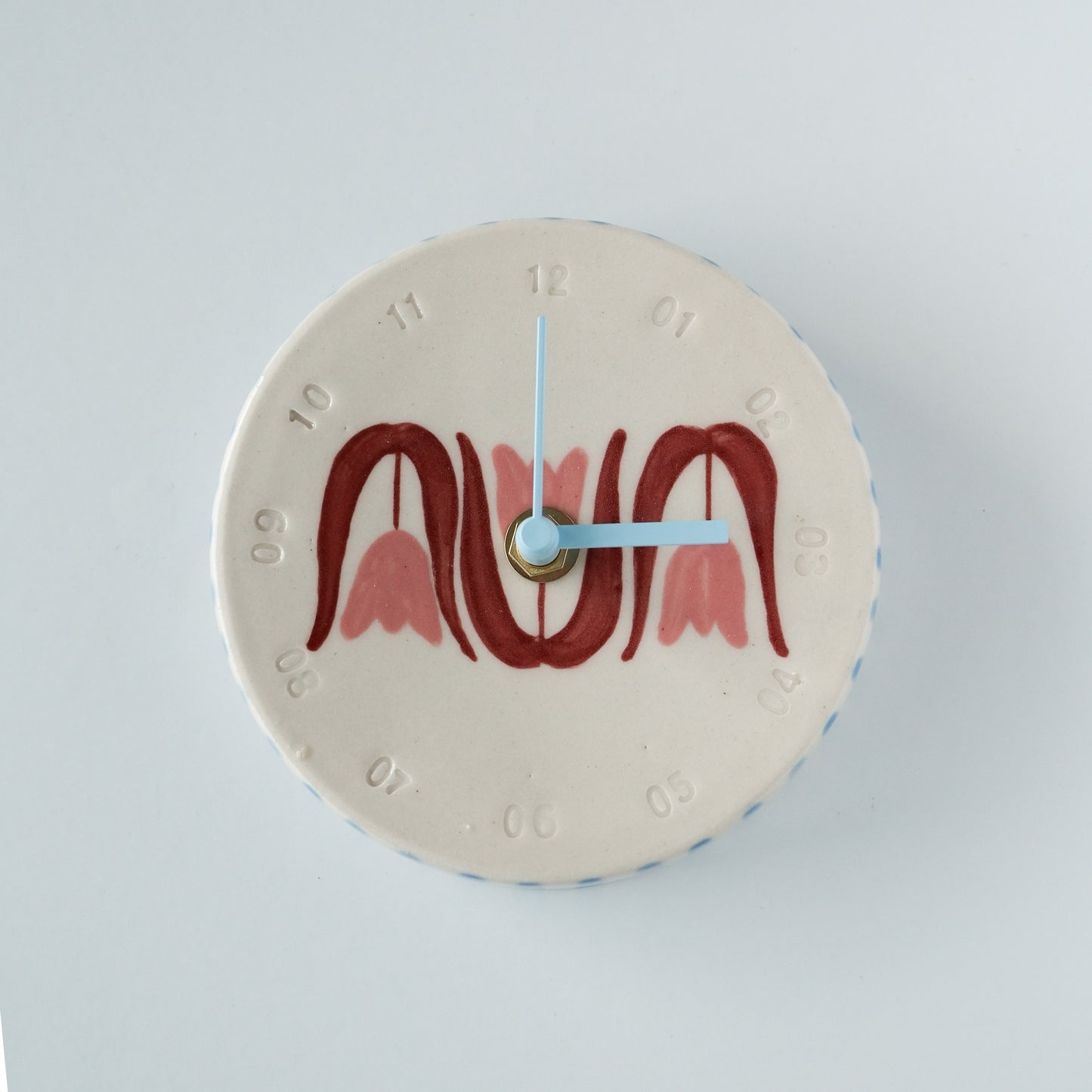 SECONDS Pink Tulip Wall Clock