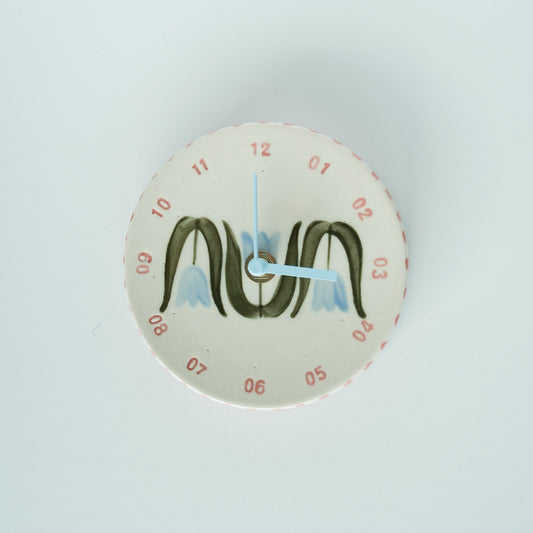 Blue Tulip Wall Clock