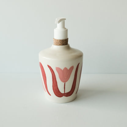 Pink Tulip Soap Dispenser