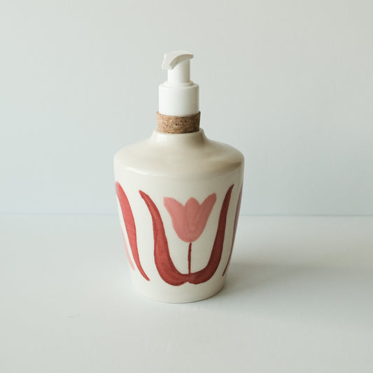 Pink Tulip Soap Dispenser