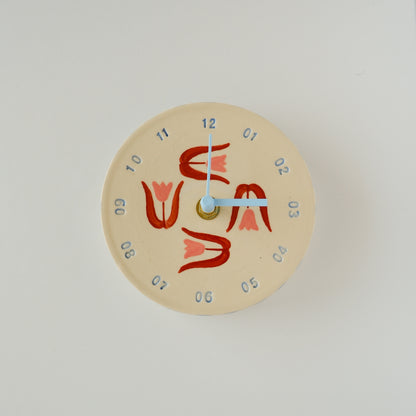 Pink Tulip Wall Clock