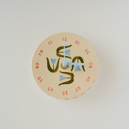 Blue Tulip Wall Clock