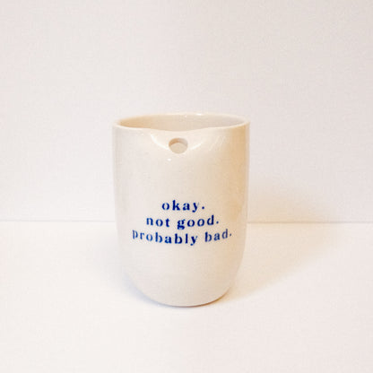SECONDS Heated Rivalry "Probably Bad" Straw Cup: Blurred Text + Bubble