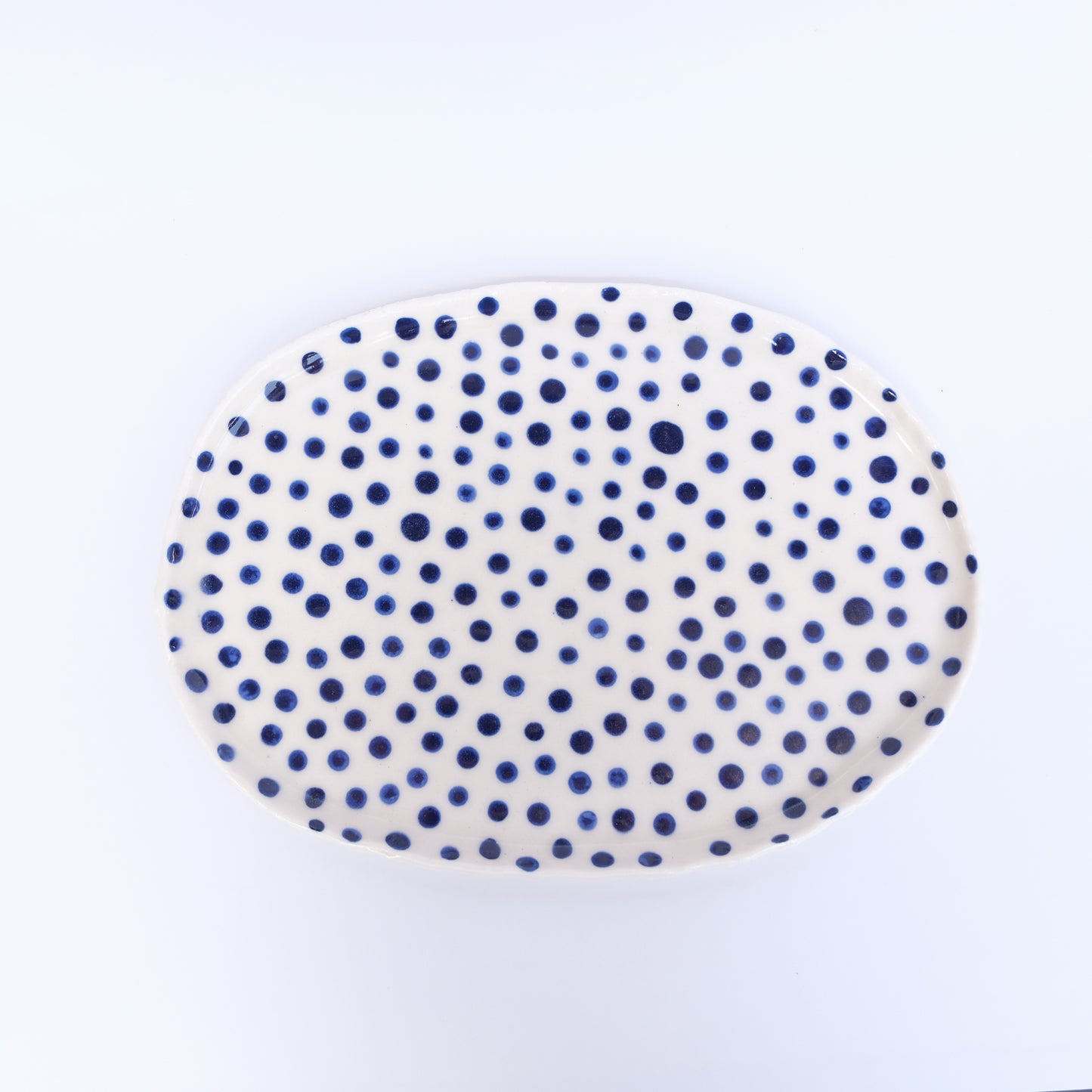 Large Blue Polka Dot Tray