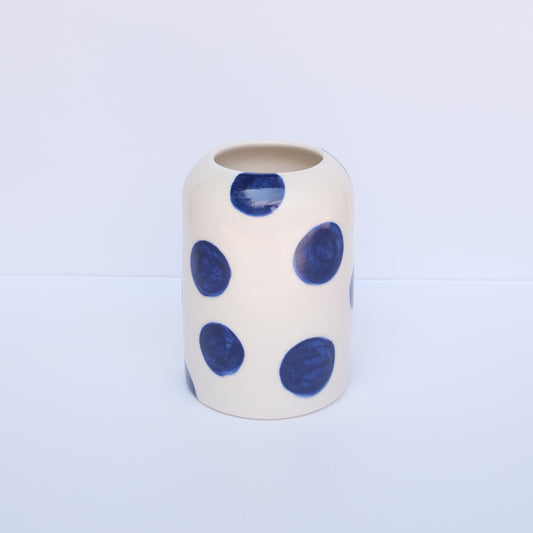 Blue Polka Dot Bud Vase