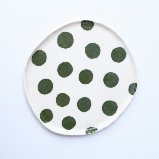 Large Green Polka Dot Tray