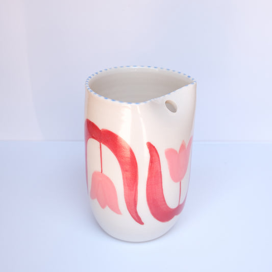 Pink Tulip Straw Tumbler