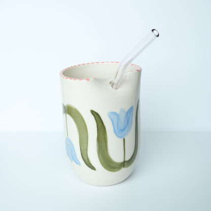 Blue Tulip Straw Tumbler