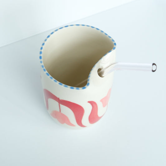 Pink Tulip Straw Tumbler
