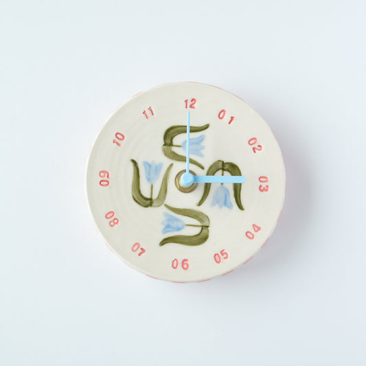 Blue Tulip Wall Clock