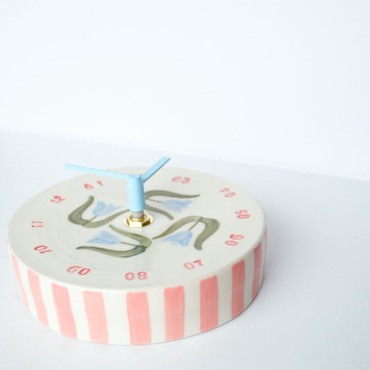 Blue Tulip Wall Clock