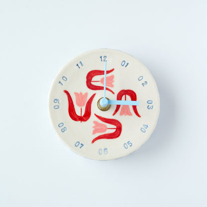 Pink Tulip Wall Clock