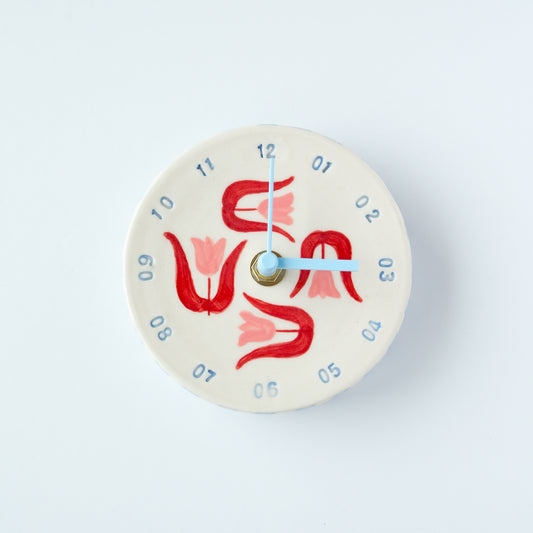 Pink Tulip Wall Clock