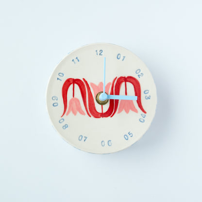 Pink Tulip Wall Clock