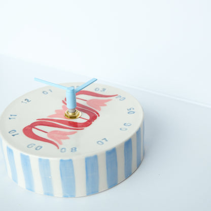 Pink Tulip Wall Clock
