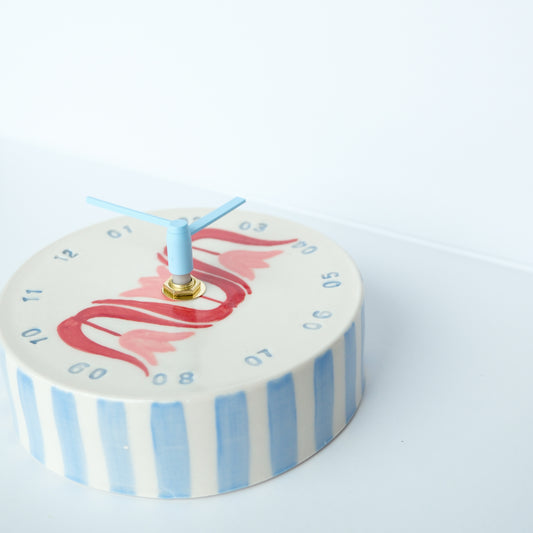 Pink Tulip Wall Clock