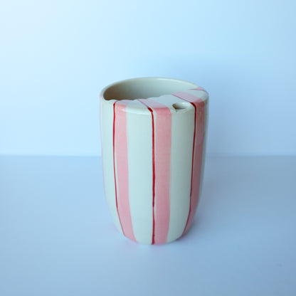 SECONDS Pink Stripe To Go Cup: Stray Mark