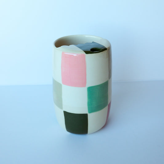 SECONDS Evergreen Check To Go Cup: Shape