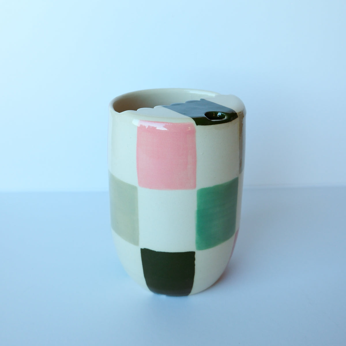 SECONDS Evergreen Check To Go Cup: Shape