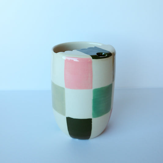 SECONDS Evergreen Check To Go Cup: Shape