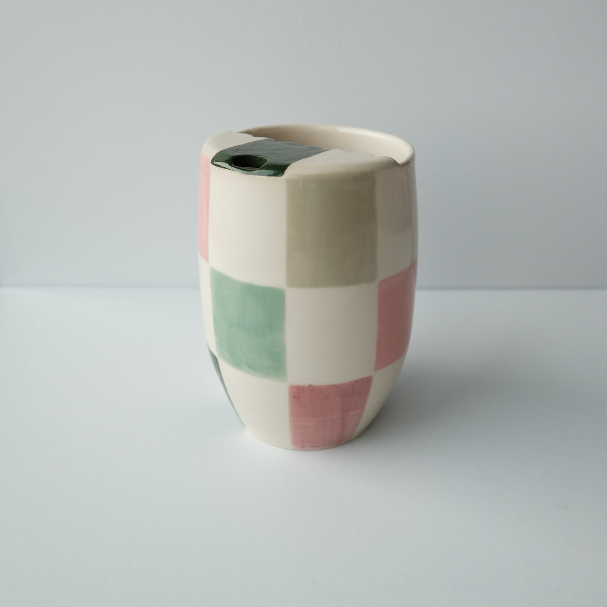 SECONDS Evergreen Check To Go Cup: Shape