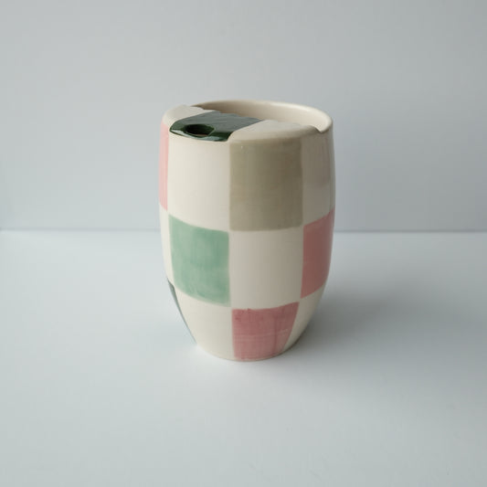 SECONDS Evergreen Check To Go Cup: Shape