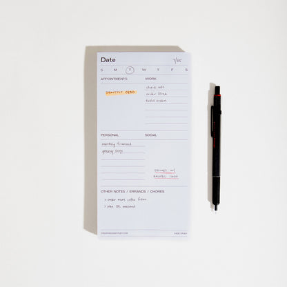 Case Study - Daily Task Notepad Planner - White/Grey