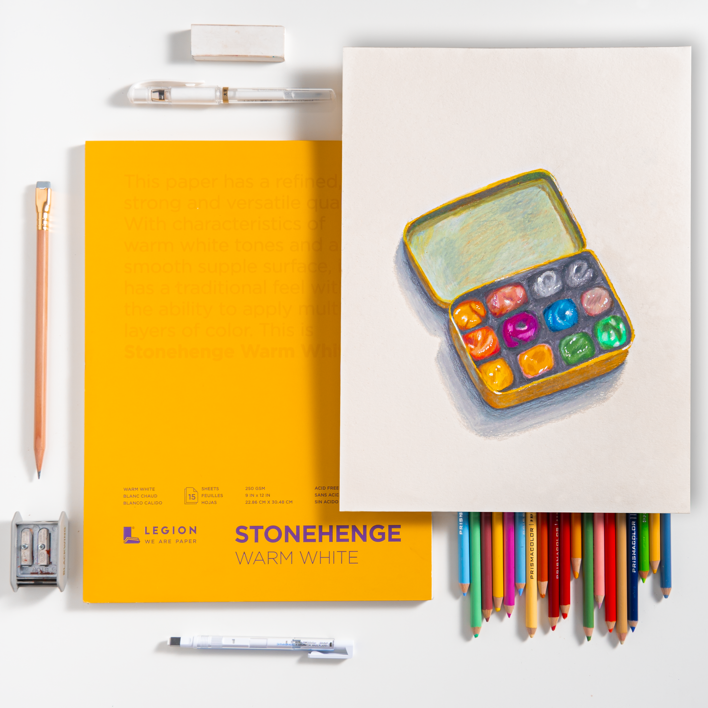 Legion Paper - Stonehenge Warm White Cotton Pad for Drawing, Pastel & Ink