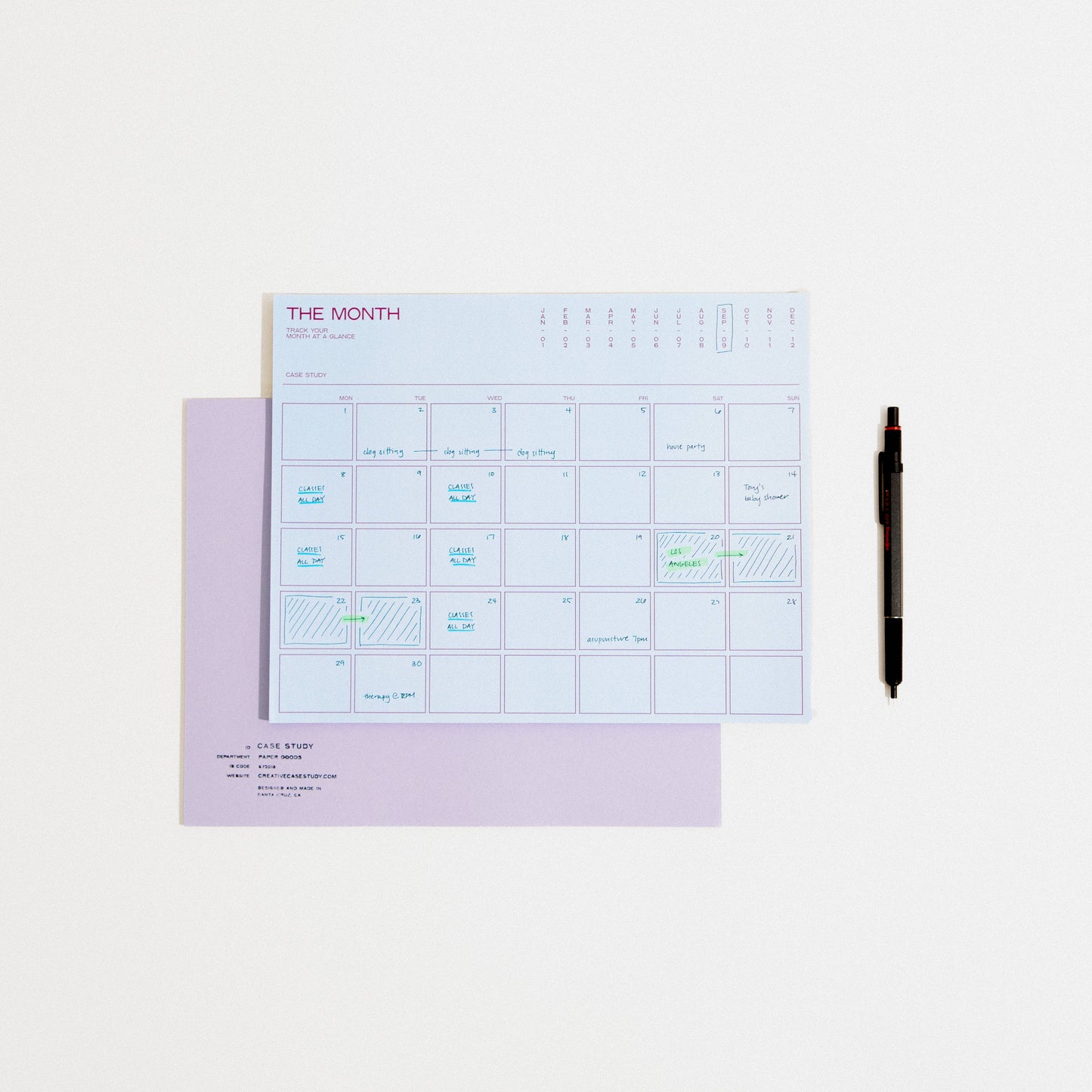 Case Study - Monthly Desk Planner Notepad