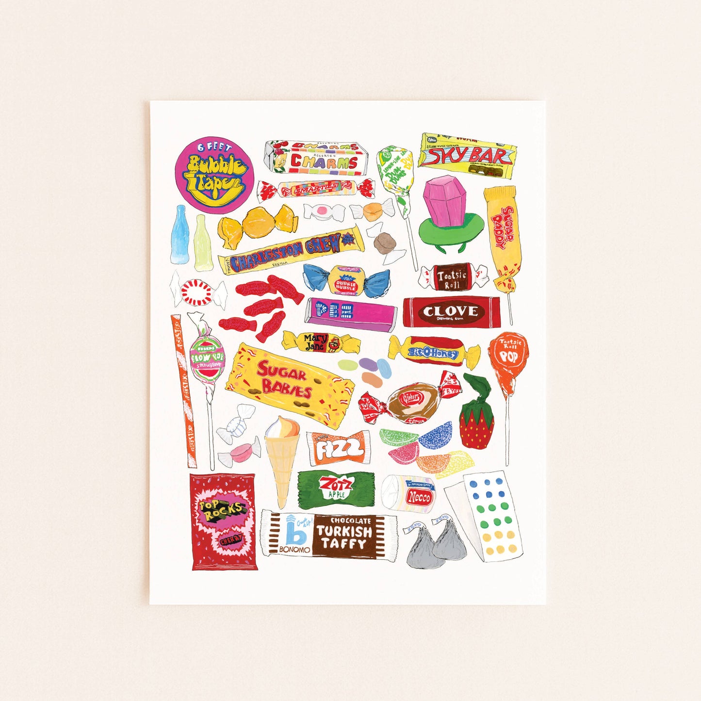 Sarah Wormann Art - Retro Candy Collection - Nostalgia Art Print