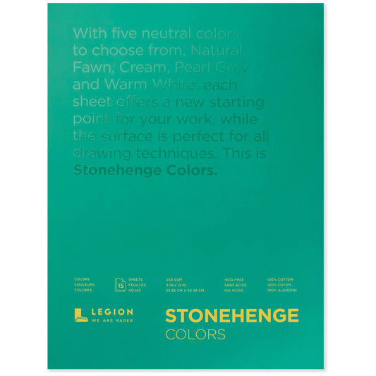 Legion Paper - Stonehenge Colors Cotton Pad for Drawing, Pastel & ink