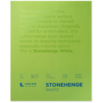 Legion Paper - Stonehenge White Paper Pad for Colored Pencil & Mixed Media