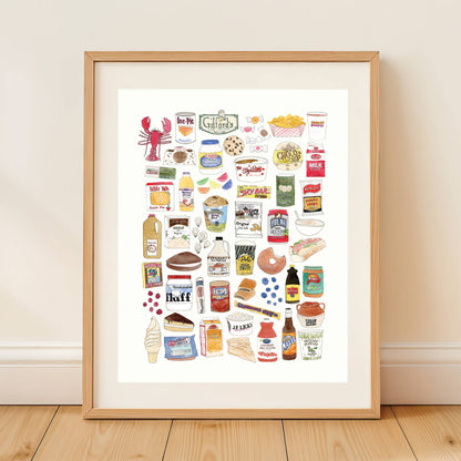 Sarah Wormann Art - Local New England Foods - Art Print - Fluff & More