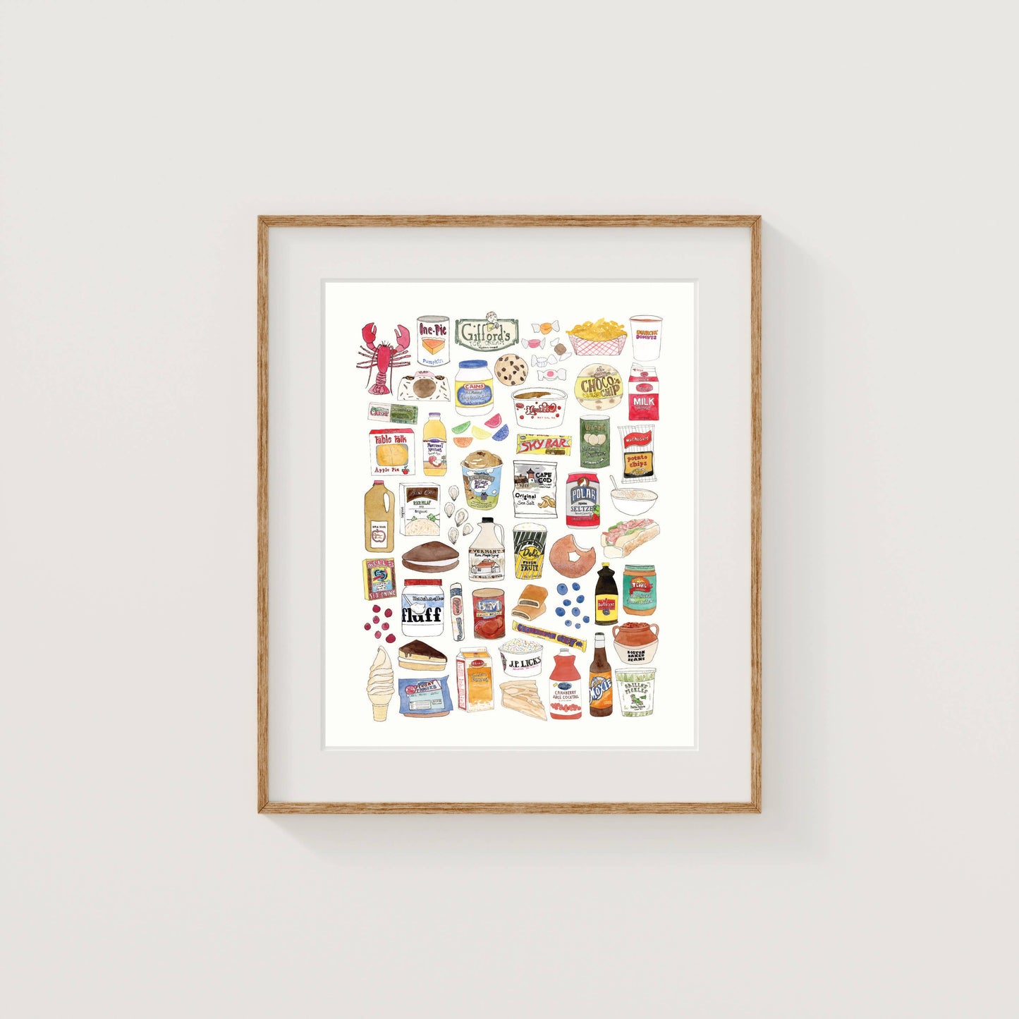 Sarah Wormann Art - Local New England Foods - Art Print - Fluff & More