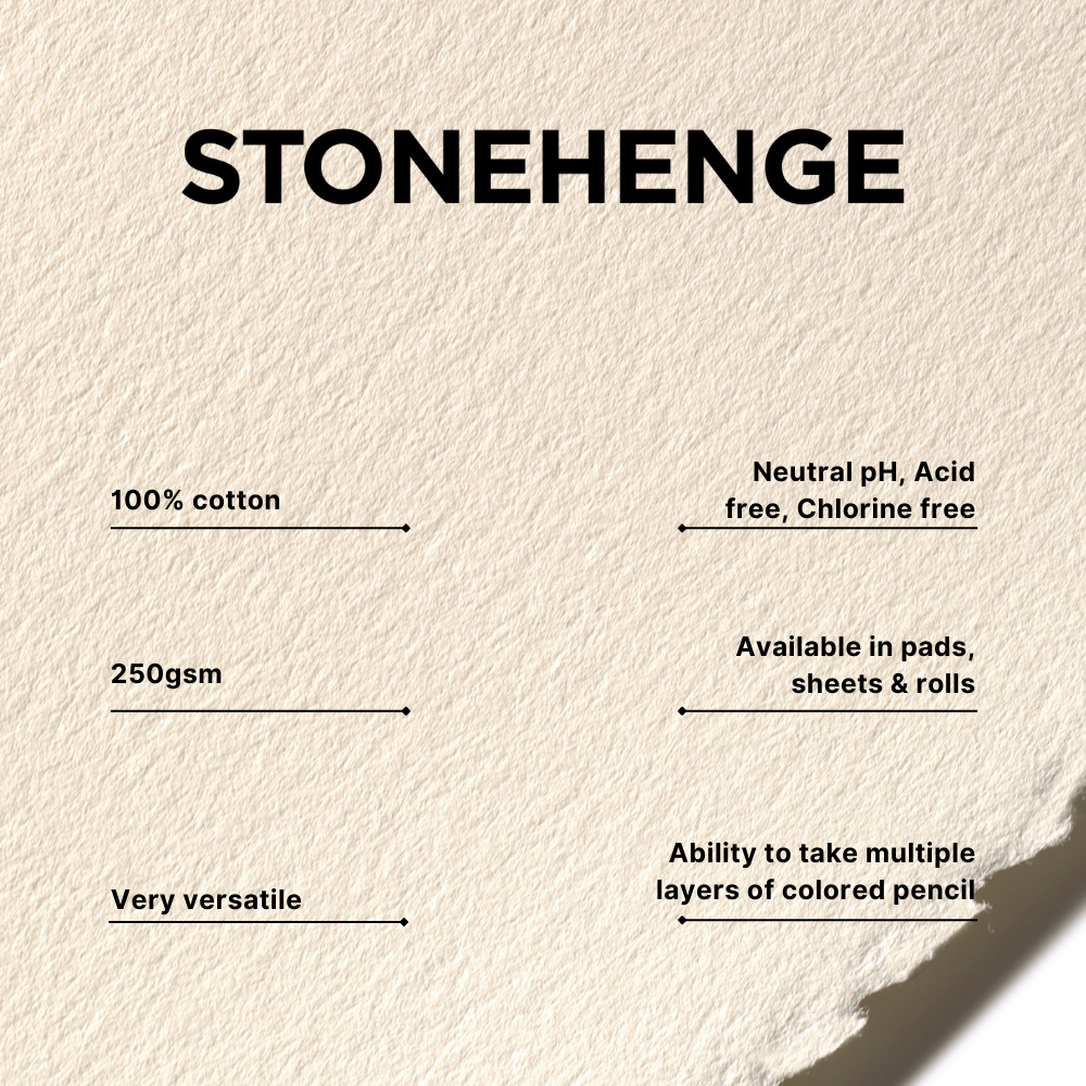 Legion Paper - Stonehenge Warm White Cotton Pad for Drawing, Pastel & Ink