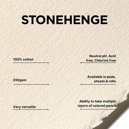 Legion Paper - Stonehenge Warm White Cotton Pad for Drawing, Pastel & Ink