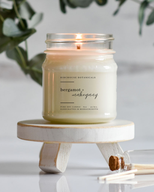 Birchouse Botanicals - Bergamot & Mahogany 8 oz. Soy Candle