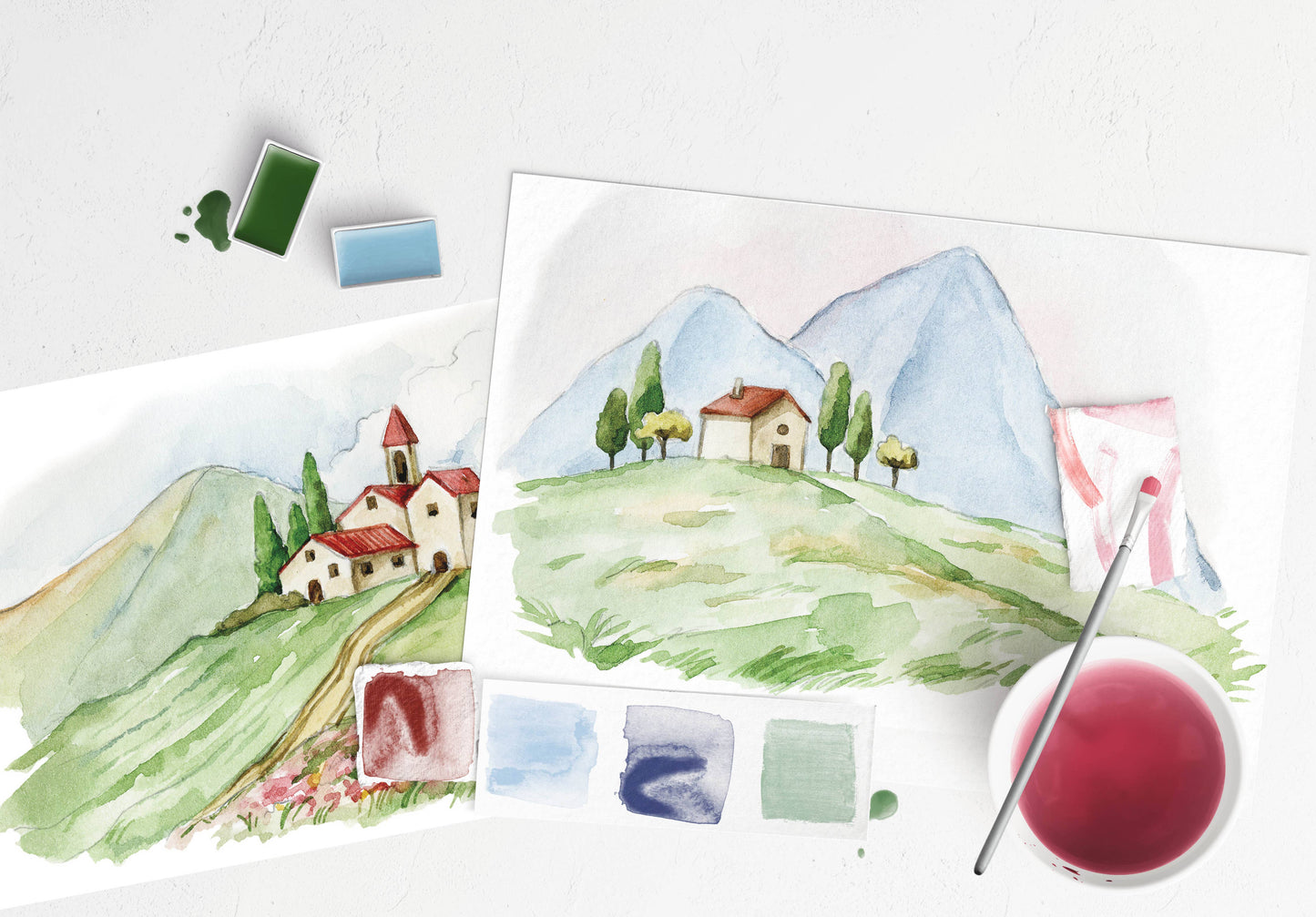 Cate Paper Co. - Italian Fields watercolor painting kit