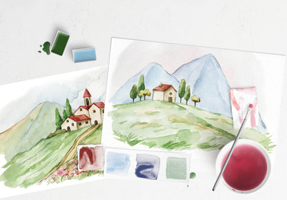 Cate Paper Co. - Italian Fields watercolor painting kit