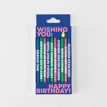 54 Celsius - Wishing You: Cheeky Edition - Long Birthday Candles, 10 Pack